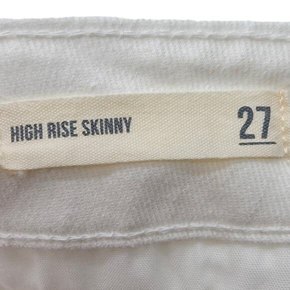 HARPER HERITAGE White High Rise Skinny Raw Hem Crop Jeans - Size 27 - Picture 5 of 6